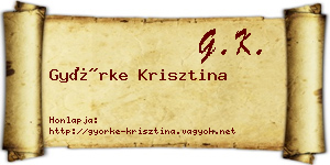 Györke Krisztina névjegykártya